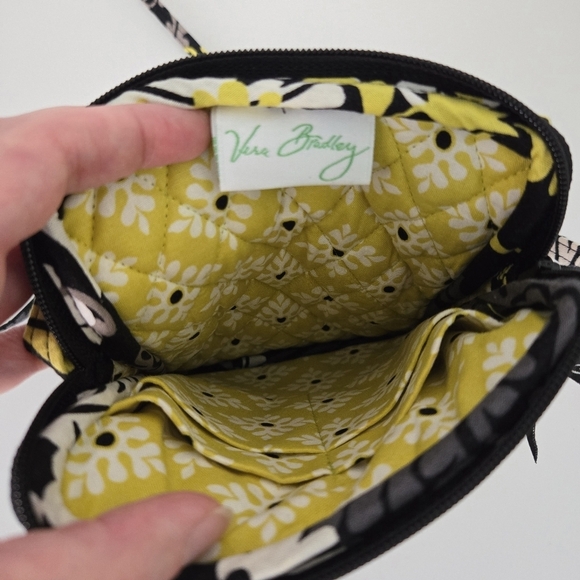 Vera Bradley Yellow & Black Baroque Small Crossbody Handbag - Picture 6 of 8